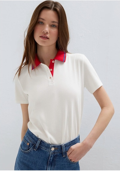 Mavi Kadın Modelli Polo Tişört Kırık Beyaz 1613916-70057 Mavi Kadın Modelli Polo Tişört Kırık Beyaz 1613916-70057