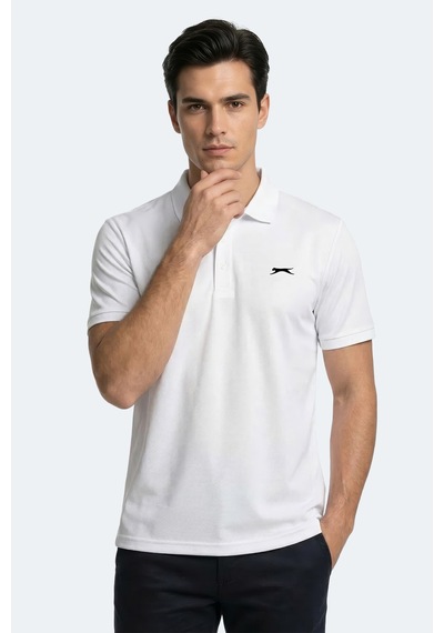 Slazenger Katına Erkek Polo Yaka Beyaz Tişört