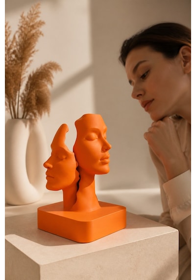 İkiliğin Yüzleri Figürlü Minimalist Dekoratif Biblo 71090175