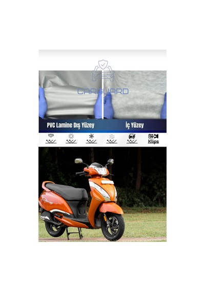 Carguard Tvs Jupiter 125cc Uyumlu Fitilli Motosiklet Brandası Motor Örtüsü-arka Çanta Uyumlu