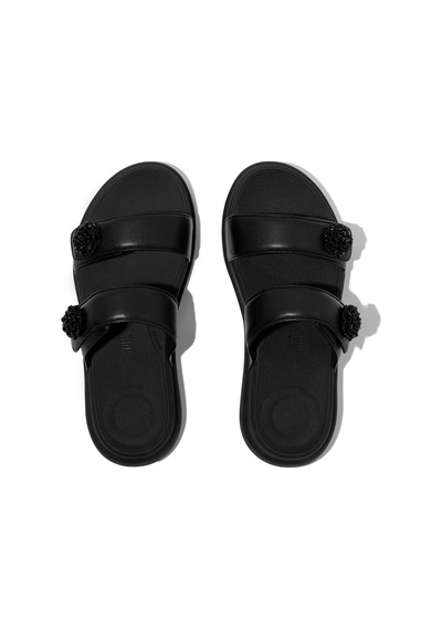 Roncato 090 All Black Sandalet Kadın Diğer Iw5-090 / 675 Fitflop F-mode Go Beadie-button Adjustable Two-bar Siyah