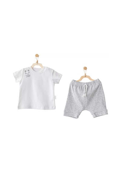 Melonika 2'li Basic Bebe Takım Grey Melange Çok Renkli