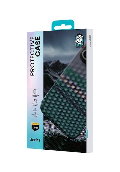 Apple Uyumlu iPhone 15 Pro Max Kılıf Magsafe Şarjlı Karbon Fiber Tasarım Benks Aurora Armorpro Kevlar Siyah