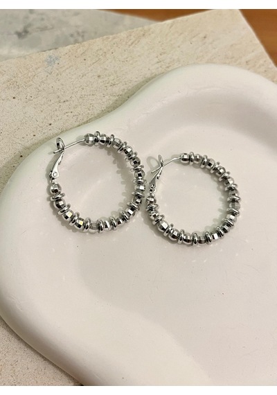 Örüntü Halka Silver Küpe Çok Renkli