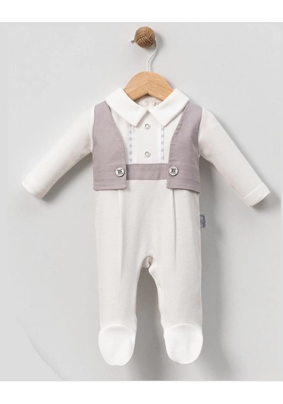 Lamato Baby Mevlütlük Yelekli Bebe Erkek Tulum Gri