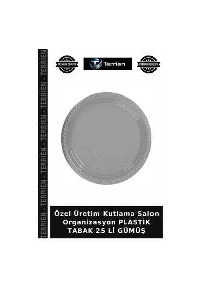 Özel Üretim Kutlama Salon Organizasyon Plastik Tabak 25 Li Gümüş