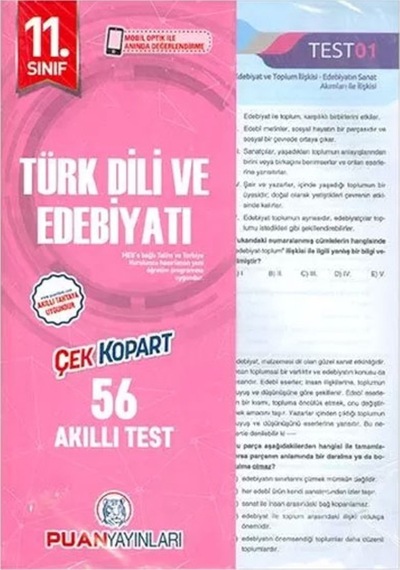 11 Sınıf Türk Dili Ve Edebiyatı Yaprak Test Puan Yayınları