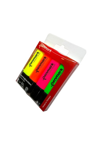 Fosforlu Kalem 4 Lü Asetat Karışık Renk Neon Hs-505-4n 709703 Çok Renkli