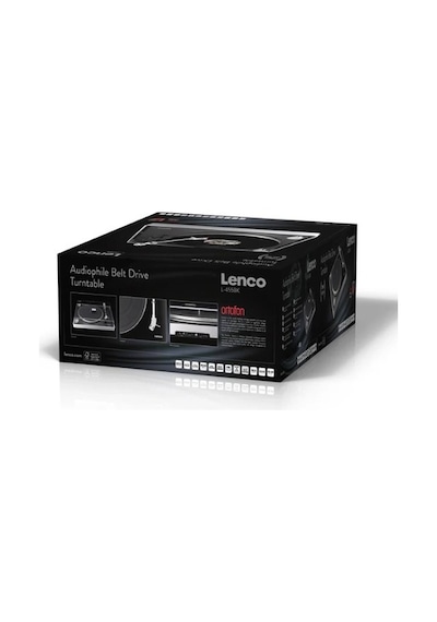 Lenco L-455bk - Görünür Kayış Tahrikli, Fırçalanmış Alüminyum Çerçeveli Ve Ortofon 2m Red Kartuşlu Döner Tabla - Siyah