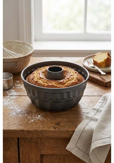 Gourmet Metal Borulu Kek Kalıbı Küçük Boy 17cm Gri