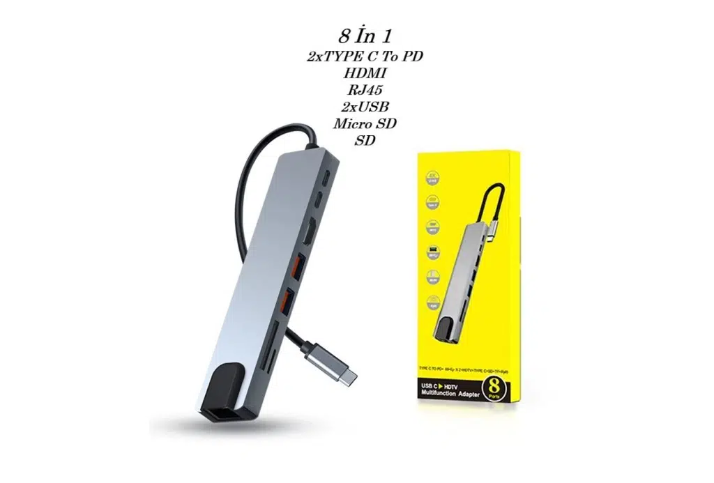Abatech 8 İn 1 Type C To Hdmı, Sd/ Tf, 2 Usb 3.0, Usb-c Pd 1 Adet