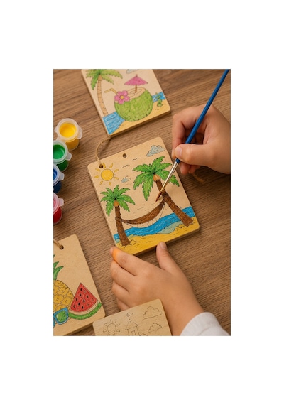 Ahşap Boyama Tabletler 10lu Set 10x15cm 10 Adet Tablet Boyama Figürü Etkinlik Çocuk Gelişim Motor Beceri Anasınıfı