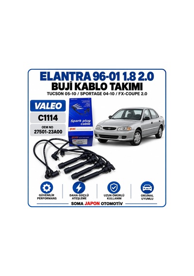 Elantra 96-01 1.8 - 2.0 / Tucson 04-10 / Sportage 04-10 2.0 / Fx-coupe 2.0 Buji Kablosu Takım C1114