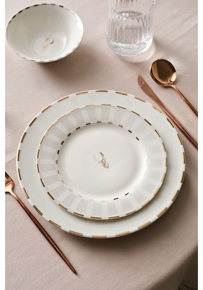 Karaca  Elegance Bone Aries Metalic 24 Parça 6 Kişilik Yemek Takımı