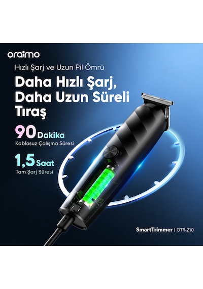 Oraimo Otr-210 Trimmer Saç Ve Sakal Kesme Makinesi Speed Black
