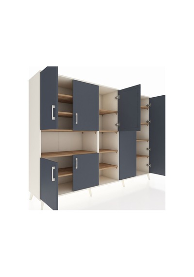 Hyperion Dolap 13 Raflı 7 Kapaklı 220x44x163 Aytaşı-antrasit/çam Aytaşı-antrasit/çam Hyperion Dolap 13 Raflı 7 Kapaklı 220x44x163 Aytaşı-antrasit/çam Aytaşı-antrasit/çam