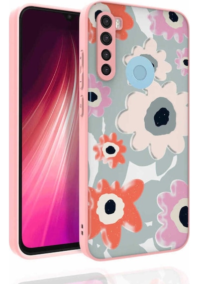 Xiaomi Redmi Note 8 Pro Kılıf Desenli Kamera Korumalı Parlak Zore Nora Kapak NO5