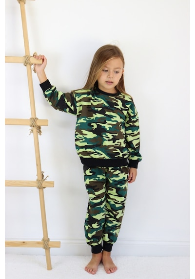 Harika Kids Kız-erkek Unisex Çocuk İki İplik Kumaş Orta Kalınlıkta Nakışlı Örme Basic Eşofman Takımı 001