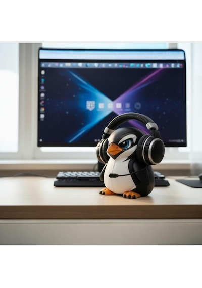 Happy3dworld Penguen Figürlü Kulaklık Standı, 3d Baskı Gaming Masaüstü Dekor