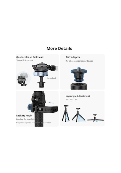 Ulanzi Tt35 Carbon Fiber Yürüyüş Çubuğu Tripod Seti