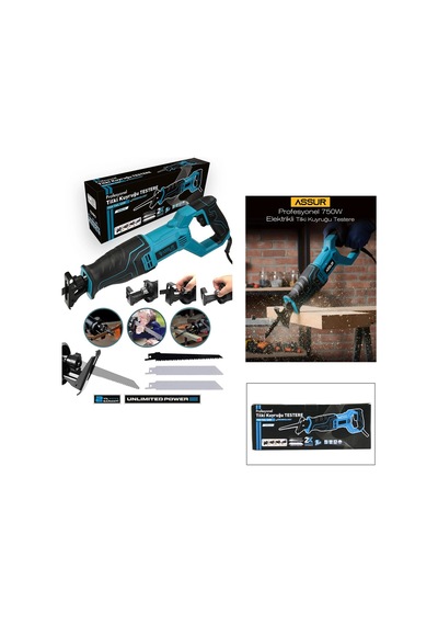 Mavi Tilki Kuyruğu Elektrikli Testere 230v 0-2800 Rpm Asr-615 Bx40