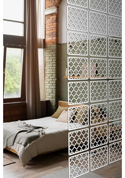 Artavessa 12 Parça Oda Bölücü Seperatör Mdf Paneller - Model 7 Beyaz , 29 X 29