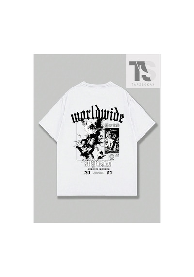 Tarzsokak Grunge Punk Erkek Kartal & Slogan Baskılı T-shirt Kırmızı