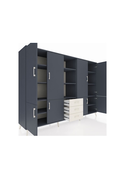 Hyperion Dolap 11 Raflı 3 Çekmeceli 8 Kapaklı 220x44x163 Antrasit Antrasit-antrasit/aytaşı Hyperion Dolap 11 Raflı 3 Çekmeceli 8 Kapaklı 220x44x163 Antrasit Antrasit-antrasit/aytaşı