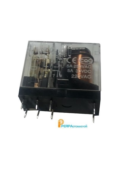 220V Ac 5A Çift Kontak 8 Pin Miyatür Röle