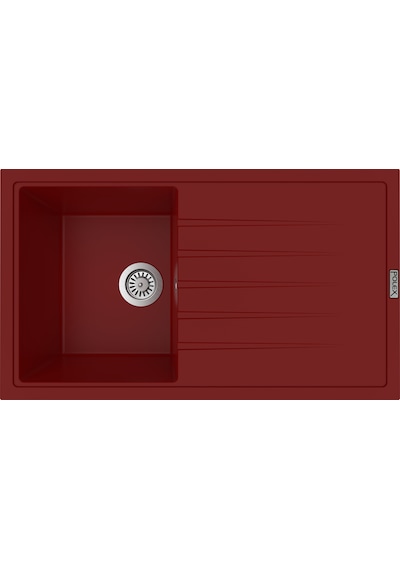 Polex Cristalüx Granit Evye P-03 Bordo Tezgah Altı Ve Tezgah Üstü Mutfak Evyesi 85x49.5 CM