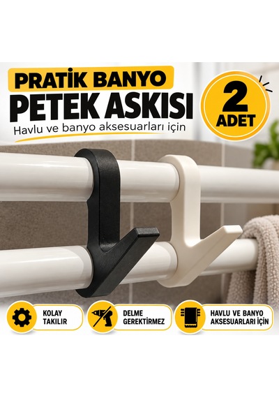 Pratik Banyo Petek Askısı Siyah