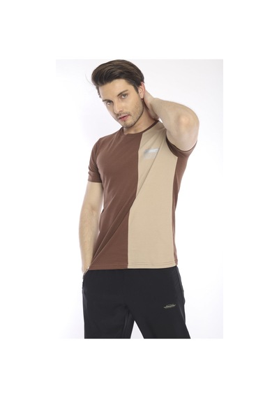 Escetic Erkek Spor, Abd Pike Interlok 1. Kalite Kumaş Kahve Slimfit Bisik