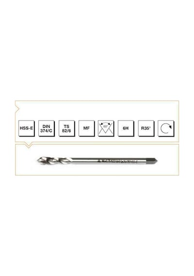 Makina Takım Hss-e Dın 374/c Metrik İnce Vidalı Helis Kanallı Makina Kılavuzu M16x1-mte B00105790680