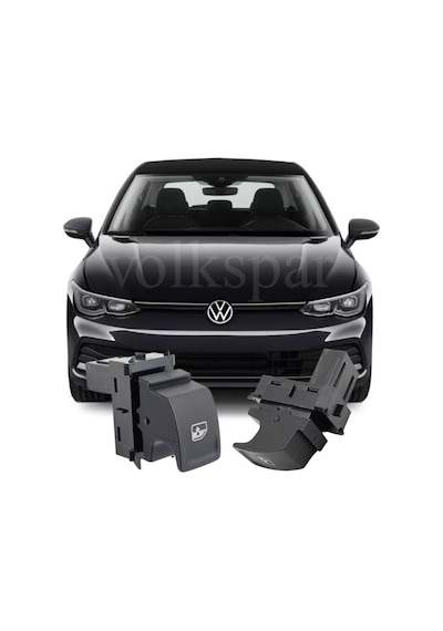 Golf 8 2021-2024 Model Arası Uyumlu Arka Sağ Yolcu Tarafı Siyah Tekli Cam Açma Düğmesi