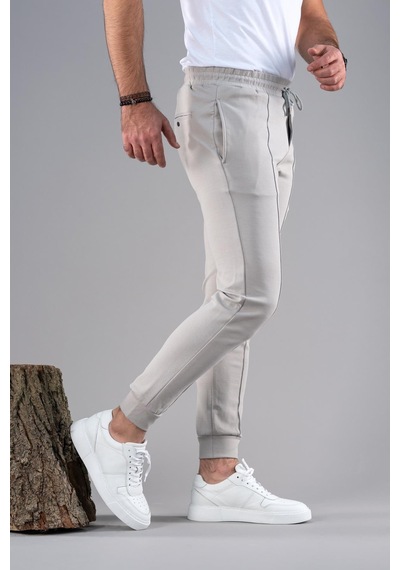 Slimfit Dar Paça Beli Lastikli İplikli Likralı Jogger Pantolon 001