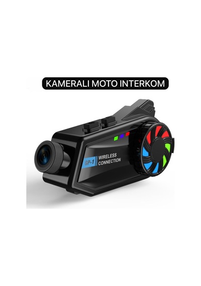 Intercom Kameralı Motosiklet Bluetooth Kask Kulaklık Ses Kontrolü 1080p Video Kayıt Videolu Interkom