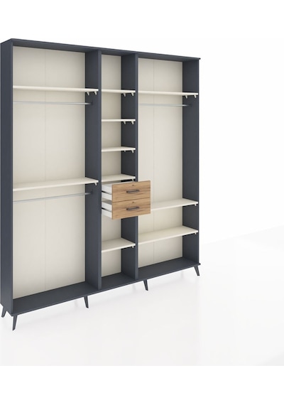 Arges Dolap 10 Raflı 2 Çekmeceli 3 Askılı 220x30x243 Antrasit-aytaşı/çam Aytası/atlas Çam Arges Dolap 10 Raflı 2 Çekmeceli 3 Askılı 220x30x243 Antrasit-aytaşı/çam Aytası/atlas Çam