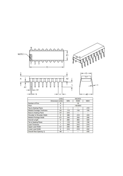 Pıc16F84A 20/P Pdıp-18 8-Bit 20Mhz Mikrodenetleyici