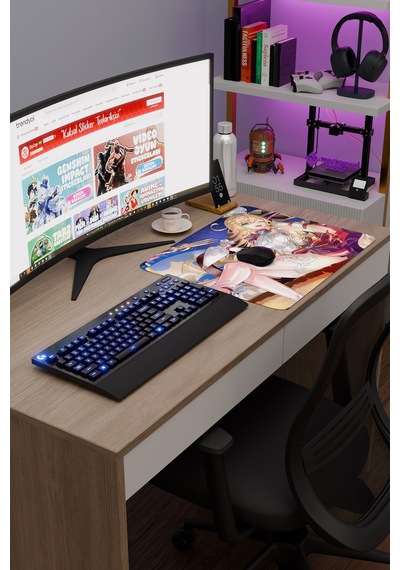 Escoffier Genshin Impact Anime Gacha V3 - 48x40 Xl Gaming Mouse Pad Fare Altlığı