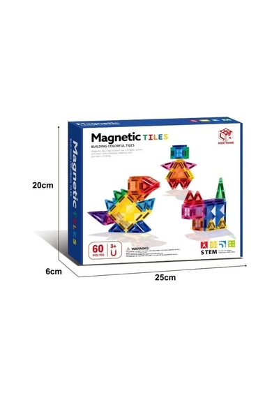 Kızılkaya Manyetik Bloklar 7,5 Cm 60 Parça 188-m43