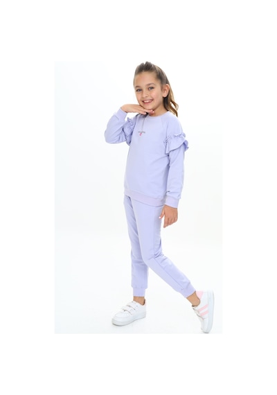 Toontoy Kids Toontoy Kız Çocuk 2'li Takım Baskılı Bisiklet Yaka Reglan Kol Fırfırlı Sweatshirt & Beli Paçası Lastikli Cepli Jogger Eşofman Altı - 2 İplik Açık Lila Toontoy Kids Toontoy Kız Çocuk 2'li Takım Baskılı Bisiklet Yaka Reglan Kol Fırfırlı Sweatshirt & Beli Paçası Lastikli Cepli Jogger Eşofman Altı - 2 İplik Açık Lila