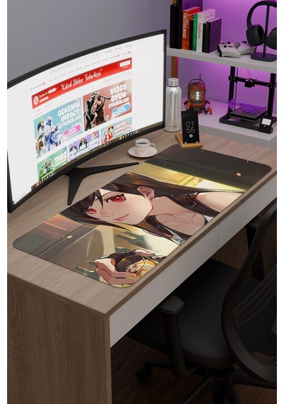 Final Fantasy Kaymaz Dikişli Kauçuk Oyuncu Mousepad V1 - 90x40 Xxl Gaming Mouse Pad Fare Altlığı
