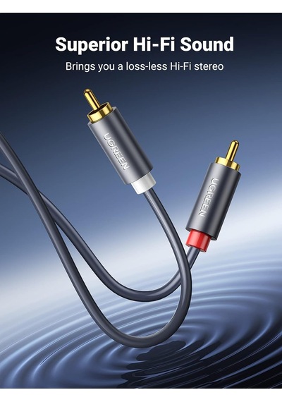 2rca To 2rca Ses Kablosu, 1 Metre, Antrasit Belirtilmemiş