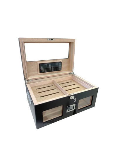 Falconetti Rc59sy Siyah 2 Katlı Camlı Dijital Humidor Puro Kutusu