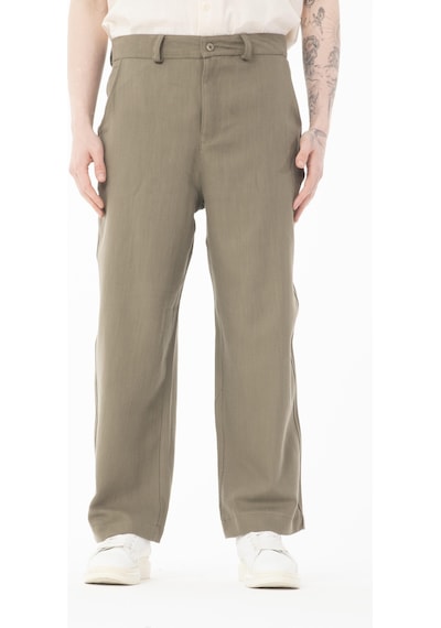 Rocqerx R-4415 Kemer Detaylı Keten Baggy Pantolon Haki
