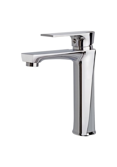 İsaoğlu Yapı Lavabo Bataryası Kare Tasarım Lavabo Musluğu Pirinç Gümüş