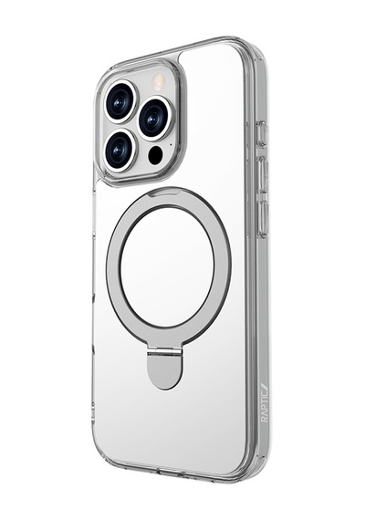 Apple Uyumlu iPhone 16 Pro Max Magsafe Kılıf Raptic Air Stand Serisi Aynalı Arka Yüzey Standlı Kapak Gri