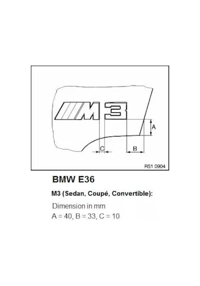 Bmw E36 E46 M3 Bagaj Yazısı Logo Amblem (553489481)