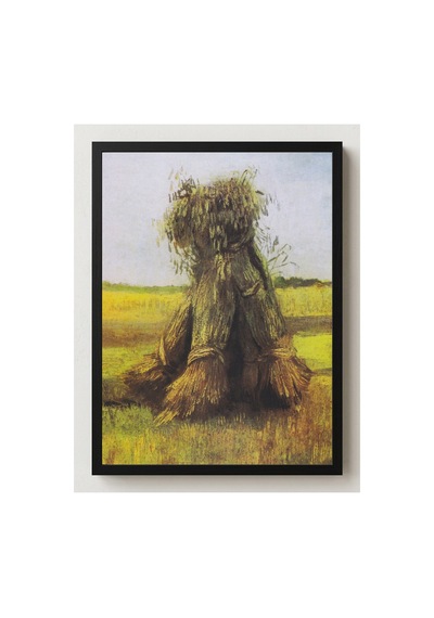 Van Gogh Van Gogh Tarlada Buğday Demetleri Çerçevesiz Poster 21x30 Cm A4 Tablo Van Gogh Duvar Dekoru