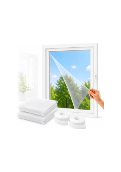 Sogud Kayra 2 Li Set Pencere Sinekliği 130x150 Cm - Yapışkanlı Cırtlı Sineklik Tülü - Yıkanabilir Tekrar Kullanılabilir Kesilebilir Sinek Perdesi - Geniş Pencere İçin